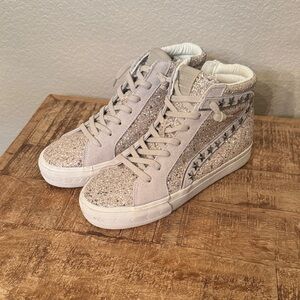 Vintage Glitter High-Top Sneakers